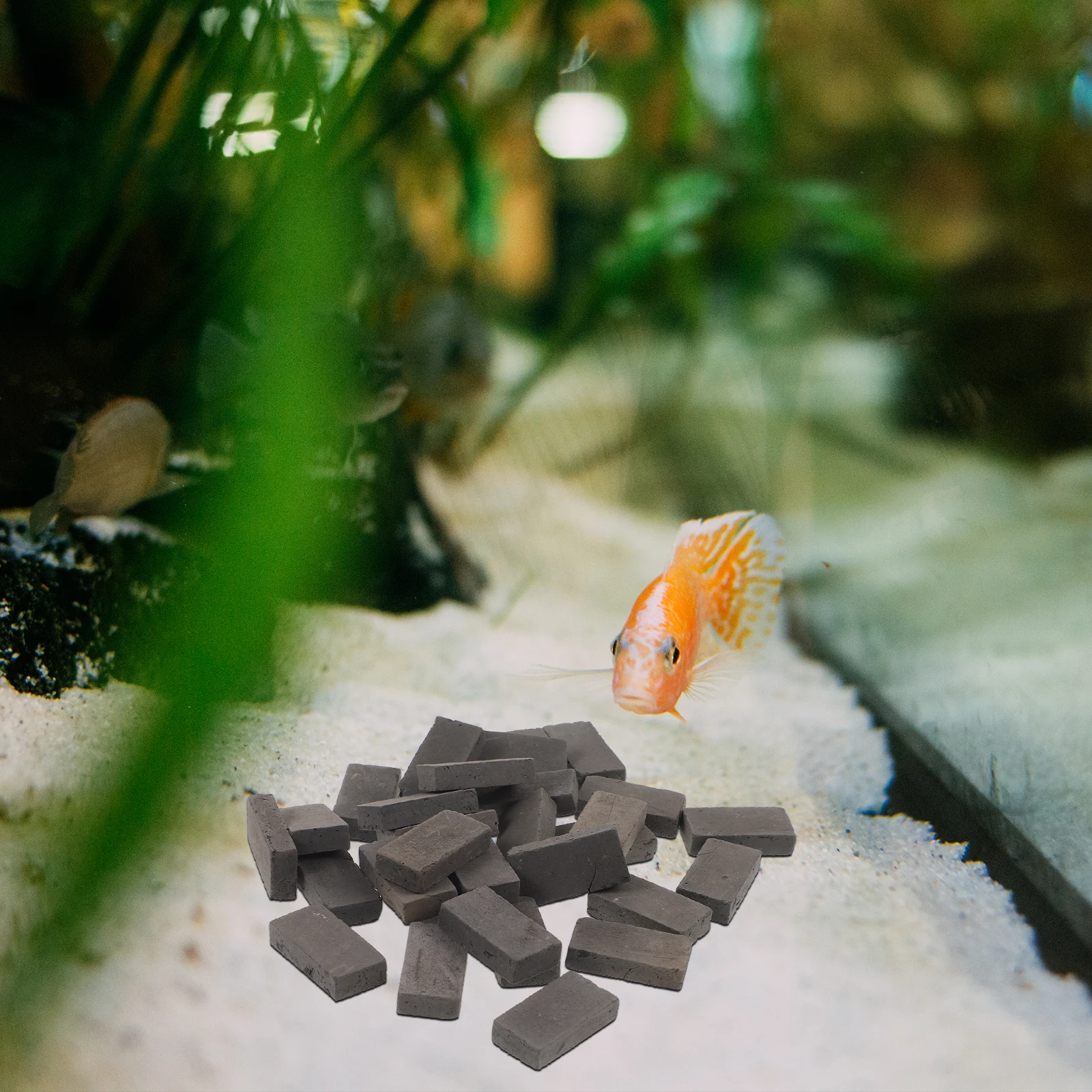

40 Pcs Miniature Bricks Gray Artificial Landscaping Accessories for Fish Tank Aquarium Turtle Terrarium DIY Sand Table Brick