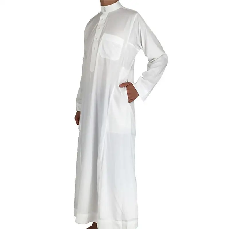 Men Arabic Long Sleeve Thobe Men's Saudi Arabic Long Sleeve Robe Long Sleeve Robe Arab Dress Middle East Islamic Clothing