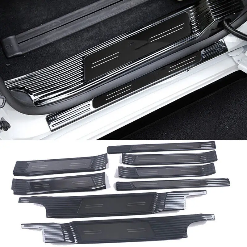 Black Stainless steel Door Sill Scuff Plate Guard Molding Cover For Toyota Sienna 2021-2022-2025-2026