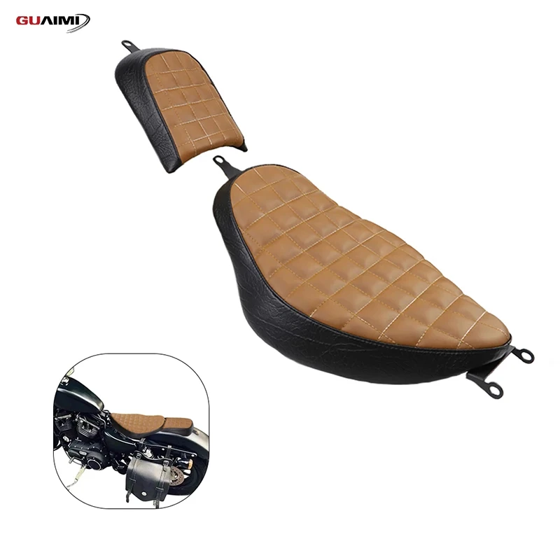 Stitched Driver Seat Rear Passenger Seat Leather Seat Pad For Davidson Sportster XL883 XL1200 48 72 Iron 883