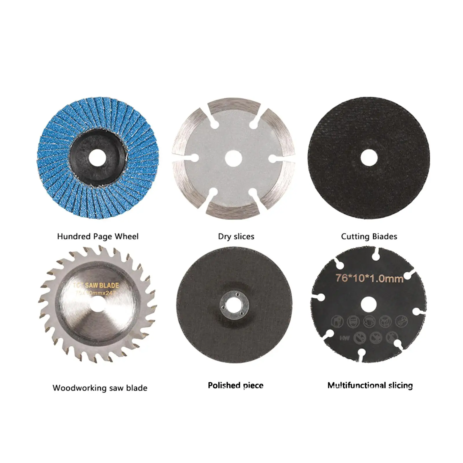 

6Pcs Grinding Polishing Cutting Wheels Set Assorted Attachment Accessory 75mm for Angle Grinder Easily Install Versatile Sturdy