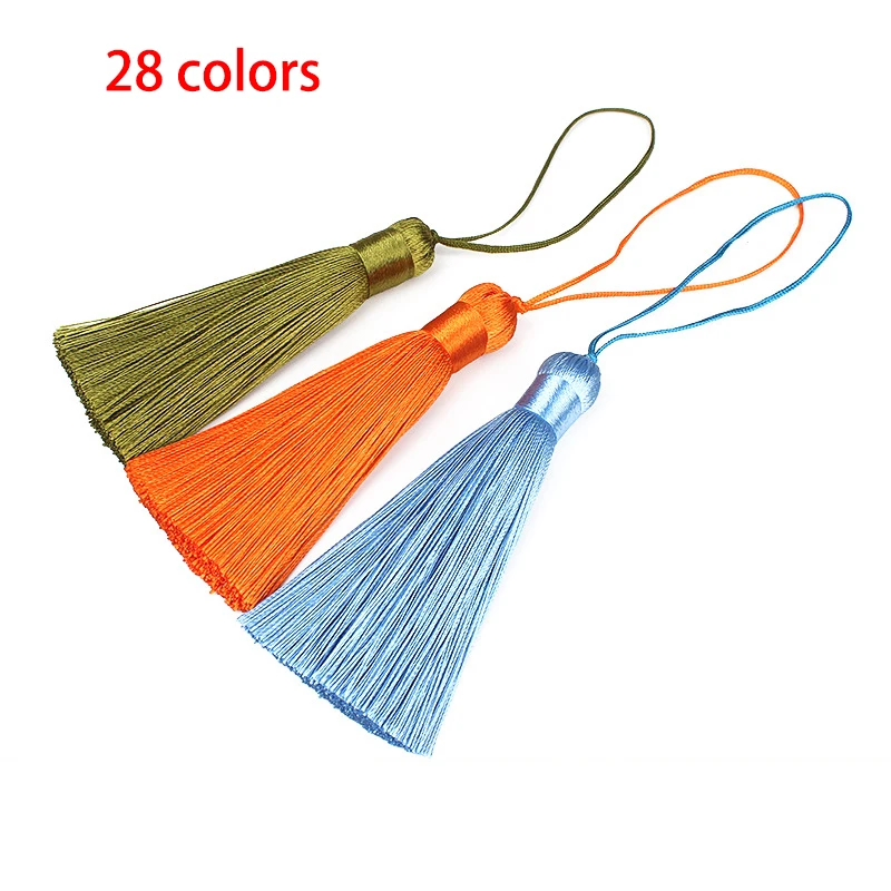 2pcs/lot 8cm Short Fat Tassel Silk Fringe Sewing Bang Tassel Trim Decorative Key Tassels For DIY Curtain Home Decoration