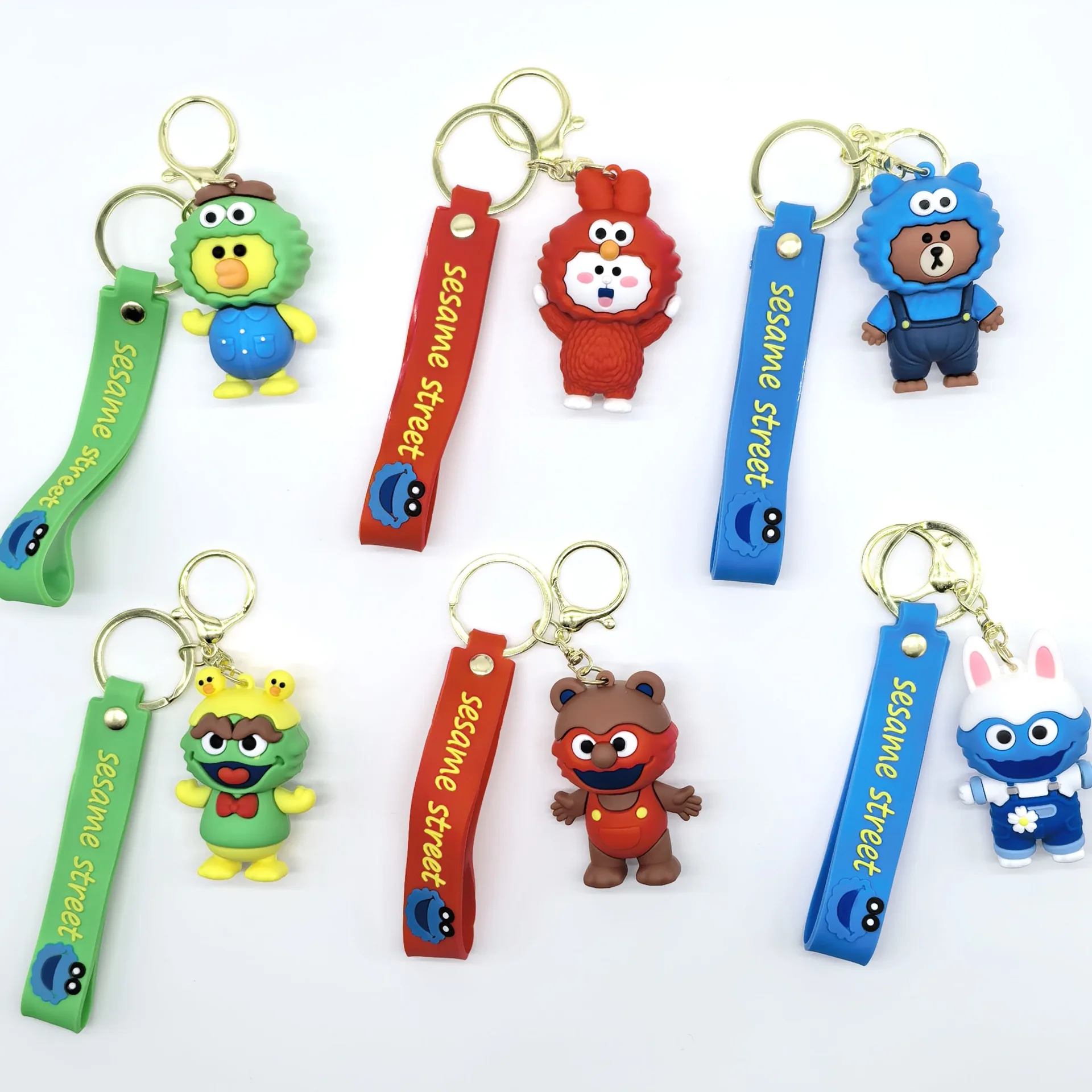 

Creative Cross Dressing Sesame Street Keychains Dolls Keychains Bags Small Gifts Wholesale Y2k Fashion Toys Anime Cartoon Frind