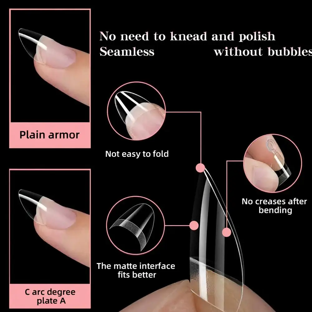 Nouveau 12 tailles demi-couverture amande pré-carrées pointes d'ongles demi-mat presse sur fausse Extension d'ongle pour petit petit petit outil de manucure de lit d'ongle