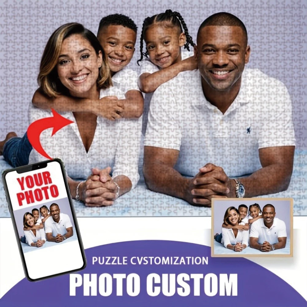 35/300/500/1025pcs Personalized Custom Photo Puzzle Family Photos For Housewarming Bedroom/Living Room For Children's Day