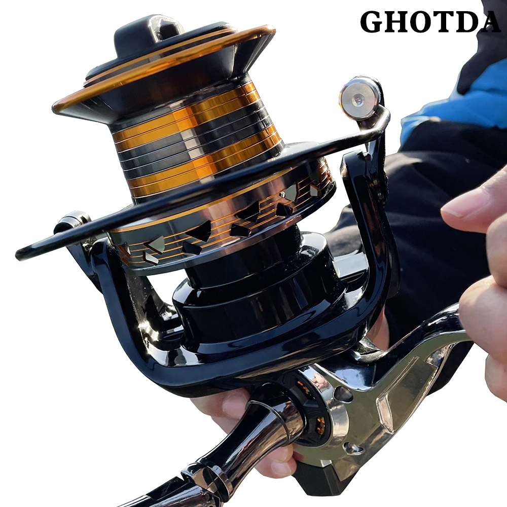 

GHOTDA 9000 10000 12000 Spinning Fishing Reel 12+1BB Alloy Spool 20-30kg Drag Power for Saltwater Pesca