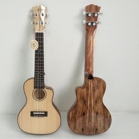 Aiersi New Solid Spruce Top Thin Body Concert Ukulele Concert 24 Inch For Sale China Factory Guitar Lover Uke Player Custom