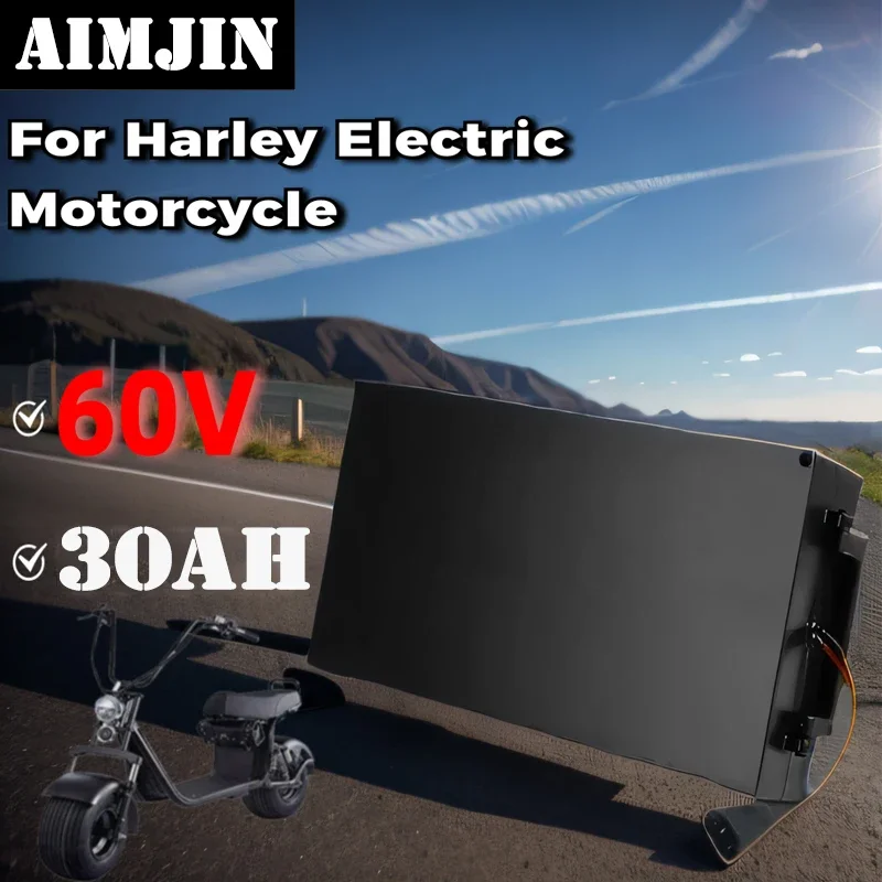 

NEW 60V 30Ah 16S8P 67.2V 18650 Battery Pack of Harley Electric Scooter for Electric Bicycle Scooters Below 2000W Duty