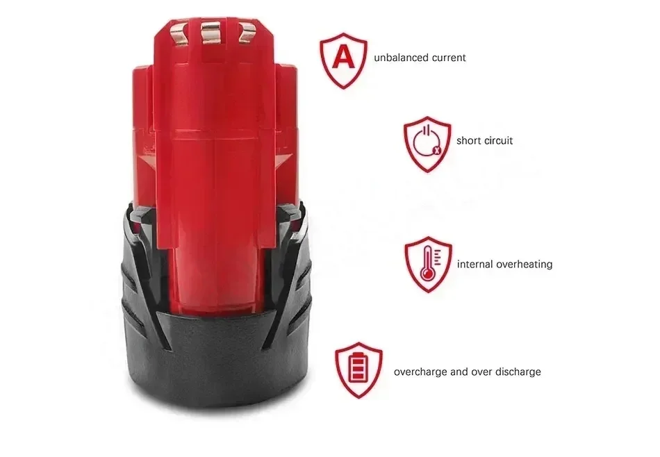 NOVÁ 3000mAh 12V akumulátorová baterie pro nářadí kompatibilní s Milwaukee M12 XC 48-11-2410 48-11-2420 48-11-2411 12 - náhled 4