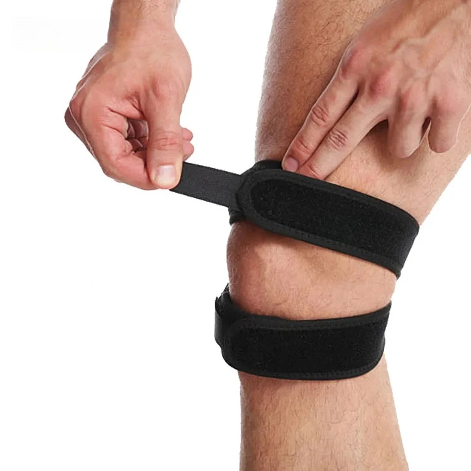 1PC Pressurized Knee Wrap Sleeve Support Bandage Pad Elastic Braces Knee Hole Kneepad Safety Basketball Tennis Cycling Knee Pads