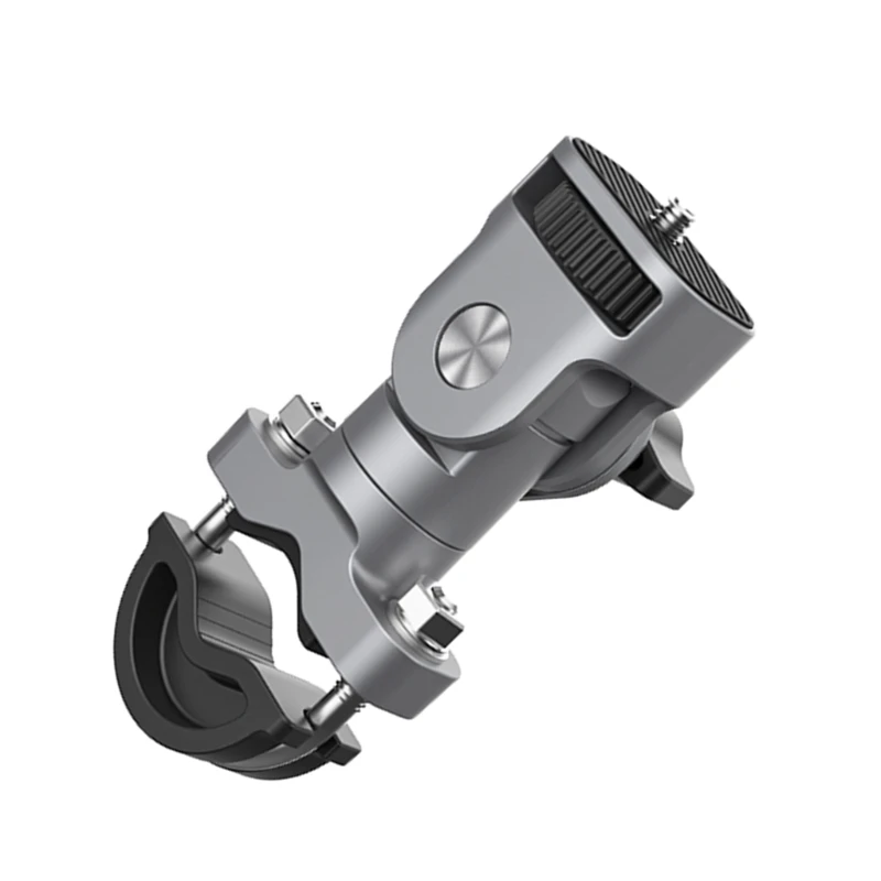 Aluminum Action Camera Handlebar Mount, 360 Rotation and Lock Any Direction, Shock-Resistant,1/4 Mount Screw Clip