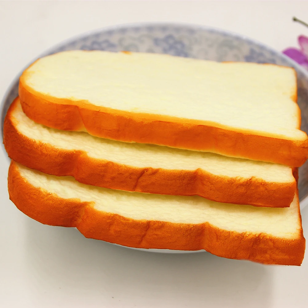 1PCS Jumbo Squishy Soft Scent sliced Bread Toast Kids Toy Hand Pillow Gift Decoration Crafts Miniature Kitchen Ornament 14CM