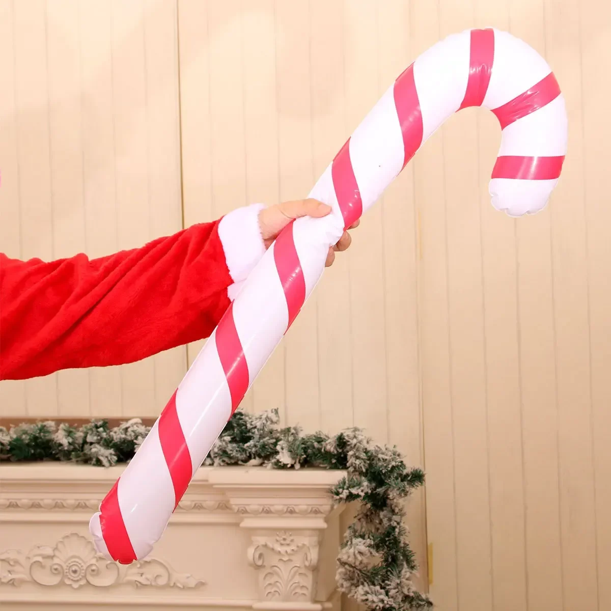 1/10 قطعة نفخ عيد الميلاد قصب الحلوى عيد الميلاد قصب الحلوى بالونات شجرة عيد الميلاد معلقة حلية السنة الجديدة ديكور حفلات هدية الكريسماس