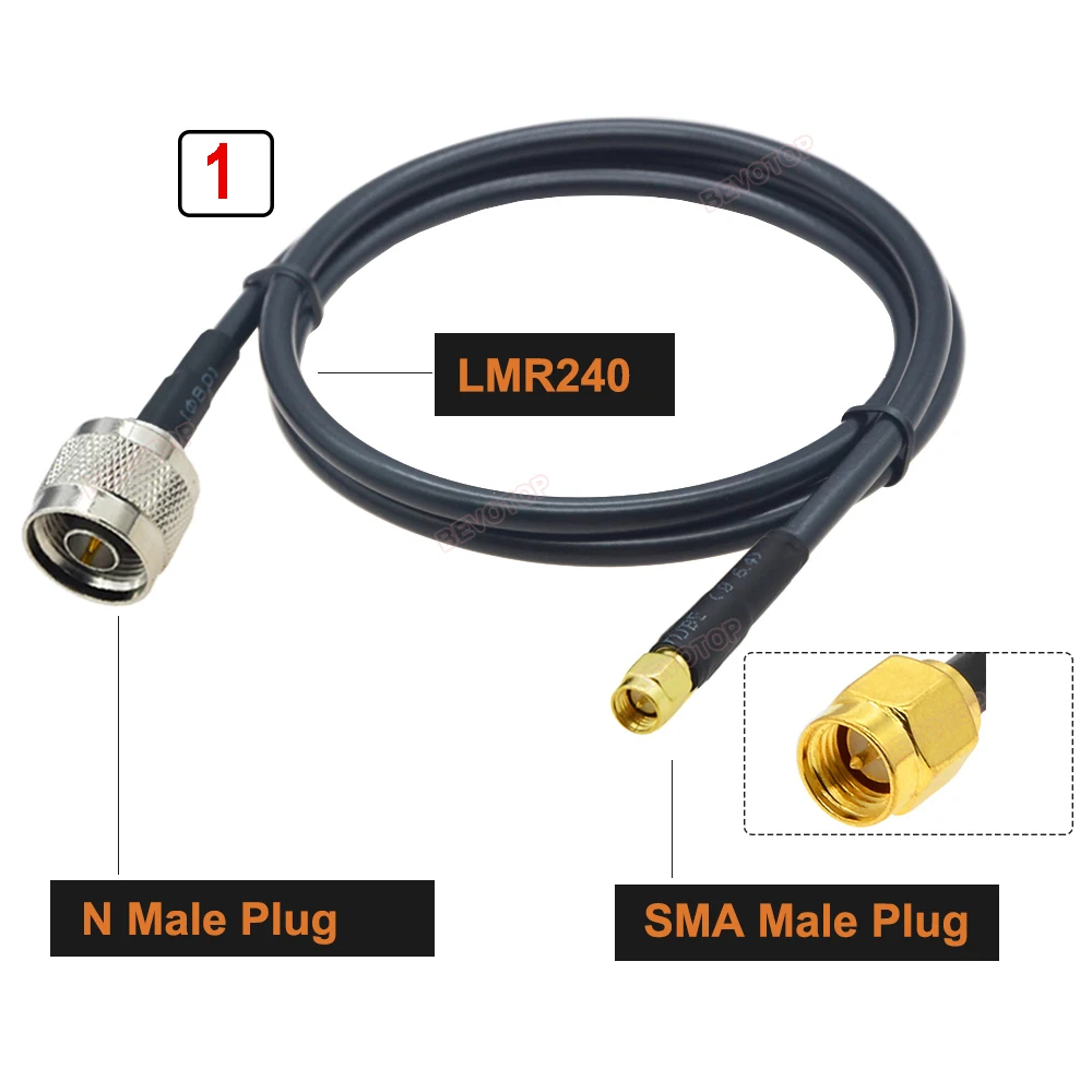 BEVOTOP LMR240 50-4 Koaxialkabel L16 N-Stecker Buchse auf SMA-Stecker N auf RP SMA Crimp für LMR-240 Pigtail Jumper 4G 5G LTE-Verlängerung 3