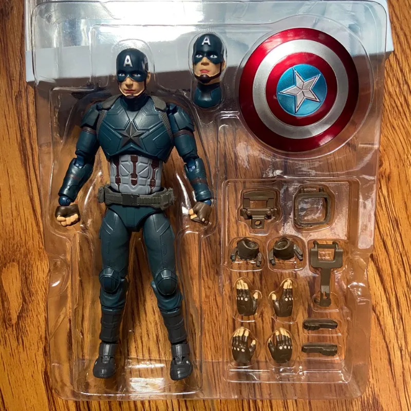 The Avengers: Endgame Battle SHF Captain America 2 Body parts Movable take by the hand Spear Handmade model Children\'s Toys box