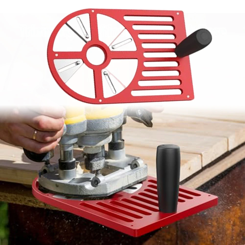 

Router Bottom Plate Trimming Machine Base Plate Aluminum Alloy Adjustable Workbench Base For 65 To 132mm Diameter Trimmer