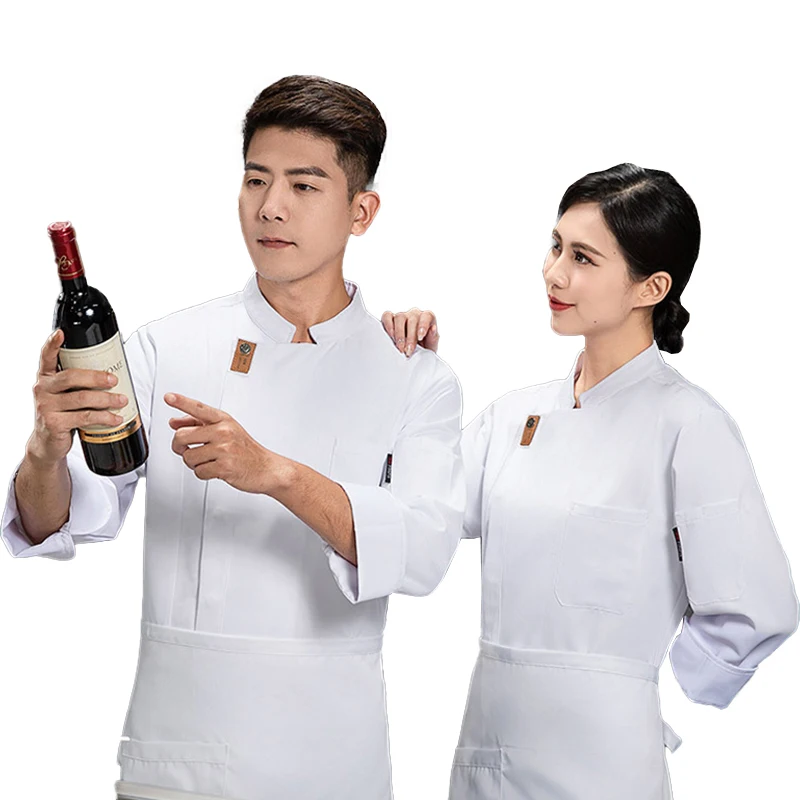 Chef Jacket Unisex Long Sleeve Men Women Cook Shirt Coat Barista Baker Uniform Restaurant Kitchen Clothes Waiter Wear