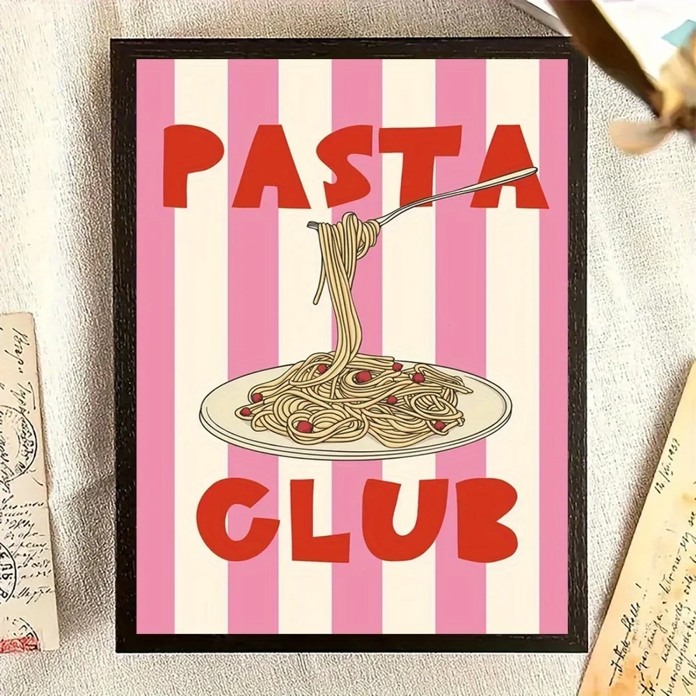 Vintage Spaghetti Club Italian Theme Wall Art Print Canvas Painting Poster Picture For Restaurant,Kitchen,Living Room Home Decor