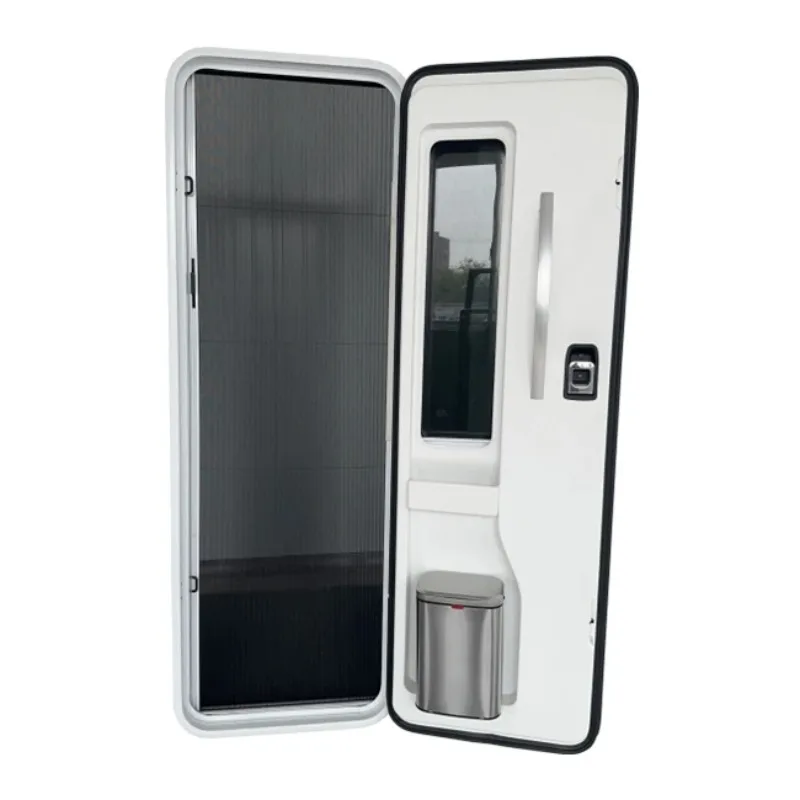 2024 المبيعات الساخنة 23.6*71.2 بوصة إطار باب من سبائك الألومنيوم قفل مزدوج النقطة الباب الأوروبي مع قافلة متنقل Rv