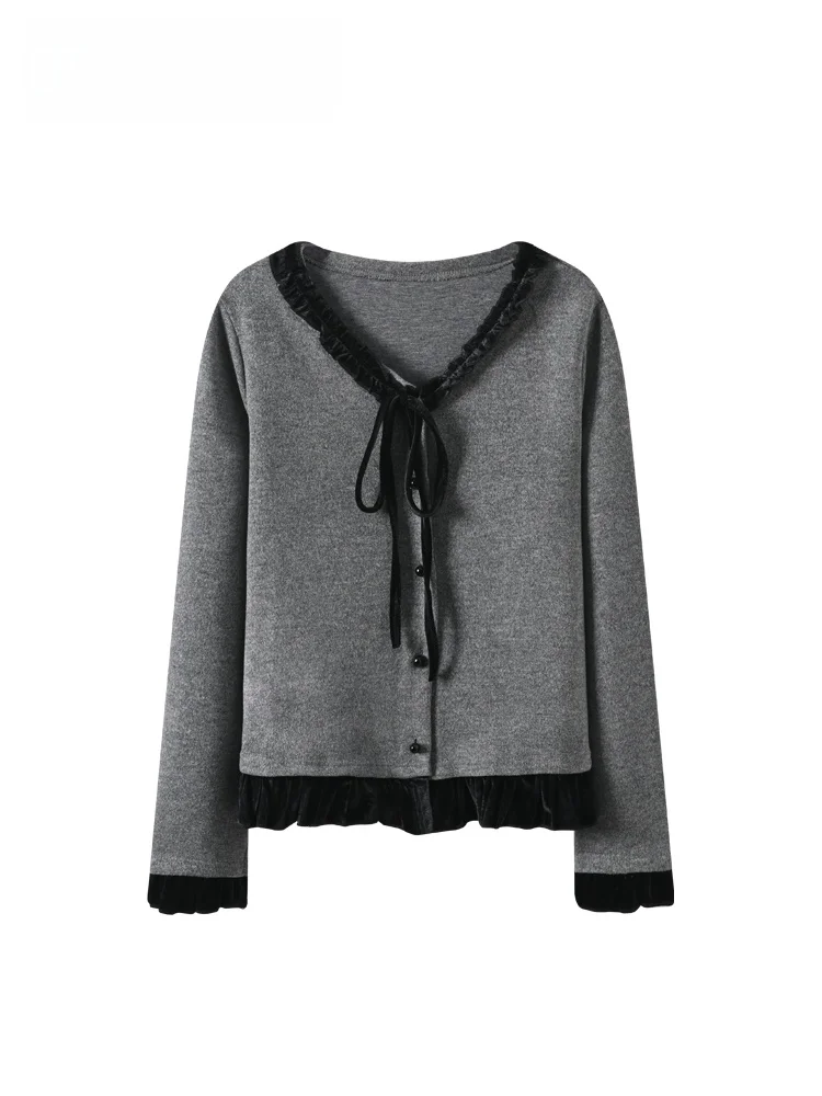 

CaraCLUB plus Size Long Sve Knitted Casual Top Women Autumn Winter New Sle Fat Sister Casual Anti-Aging Top