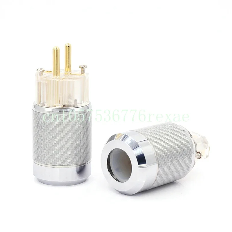 Plug Audio Cable Transparent Gold Plated Power Socket Gold Plated AC Connectors EU Power