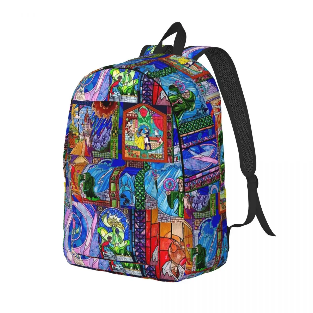 Beauty And The Beast Anime Backpack for Preschool Primary School Student Bookbag Boy Girl Kids Daypack Sports