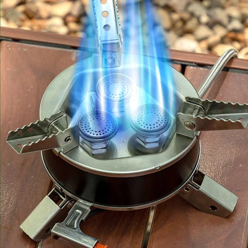 C002 Travel portable hiking steel cooker 3 5 7 burner outdoor mini gas stove camping