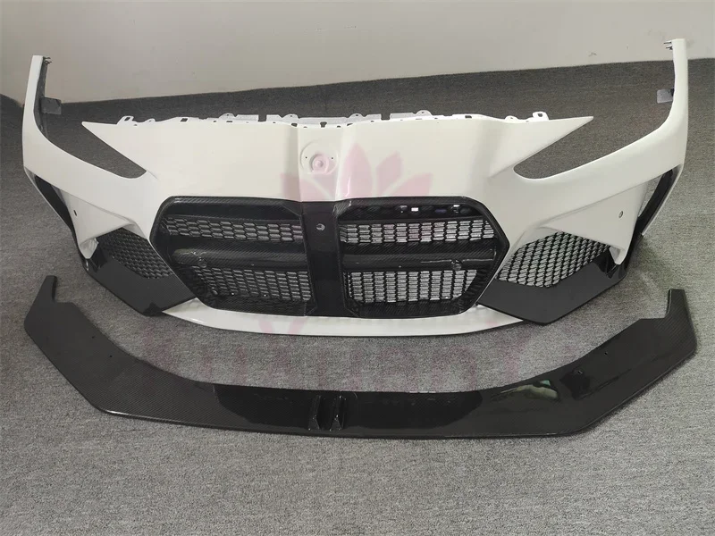 For B M3 M4 G80G82 upgraded A style Dry carbon fiber front bumper body kit side skirts rear diffuser spoiler