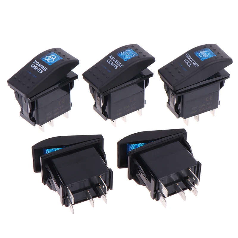 New 5Pin Car Switch Boat Truck Light Toggle Switch Waterproof 12V/24V Bar Style Toggle Rocker Reverse Rear Light Switch