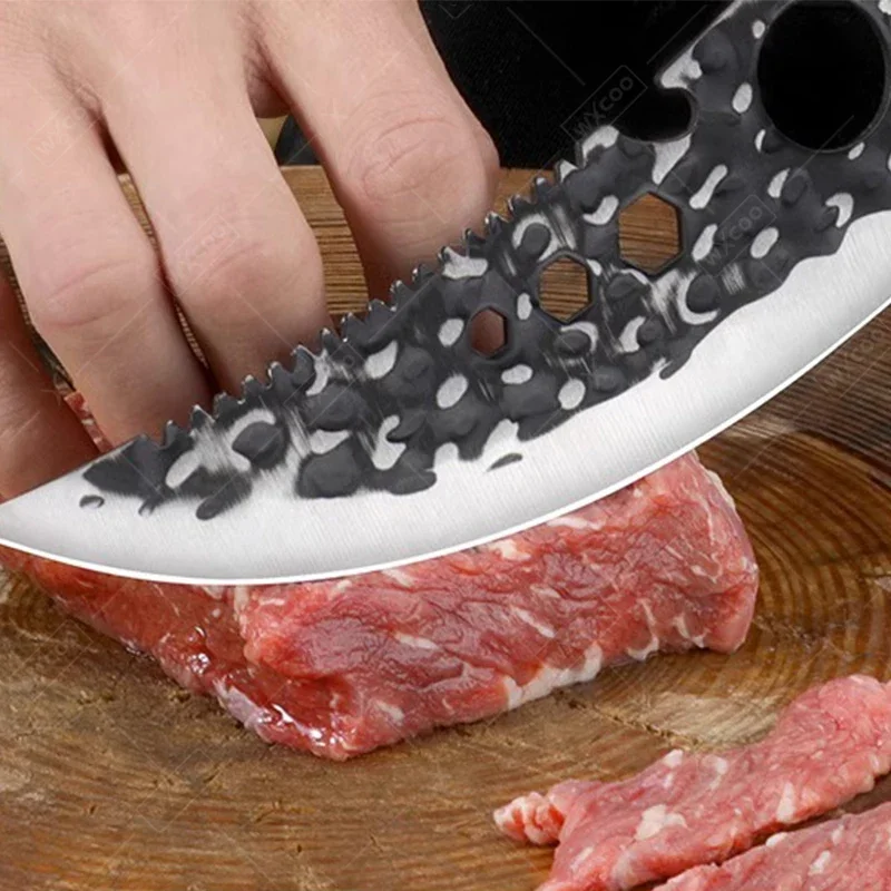 Professional Barbecue Knife Kitchen Knives Hammer Forged Boning Knife Stainless Steel Fruit Butcher Meat Deboning Cutting Knife