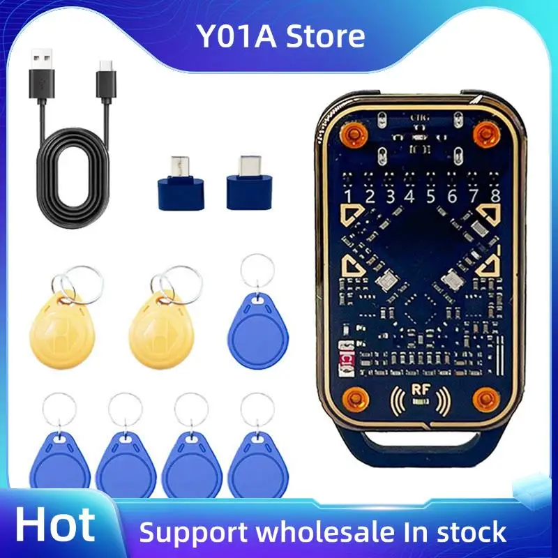 

Y01A Restart Chameleon Ultra RFID Smart Chip Reader ID IC Decode NFC Duplicator+5200/UID Keychain Kit Smart Card Emulator