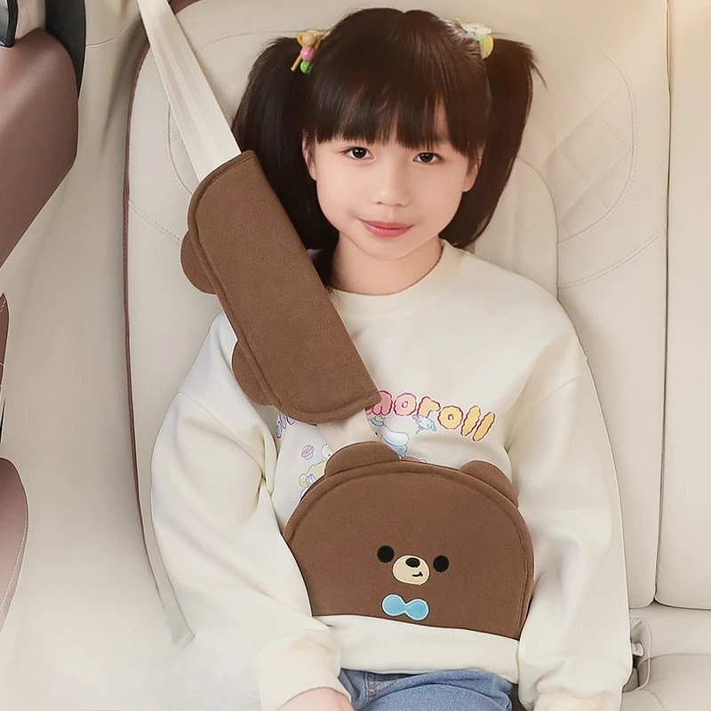 

Car Seat Belt Shoulder Protector Cute Cartoon Car Interior Children Baby Sleeping Anti Pinch Neck Protection Cover Car Adjuster