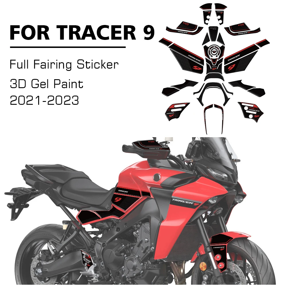 

For Tracer9GT Tracer 9 GT + 2021 2022 2023 3D Gel Tank Pad Sticker Full Fairing Decal Motorcycle Accessories Protection Kit