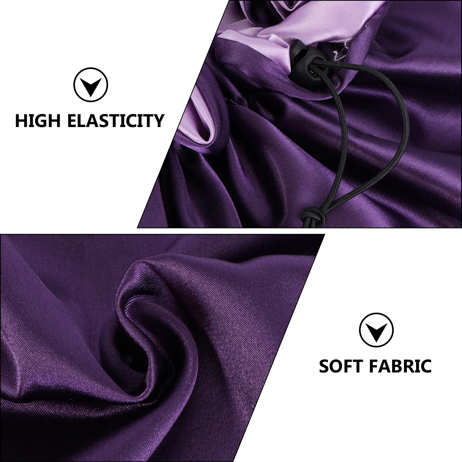 

1Pcs Elastic Wood Ear Edge Bath Cap Double Layer Shower Cap for Women Makeup Spa Hair Treatment Shower Accessories