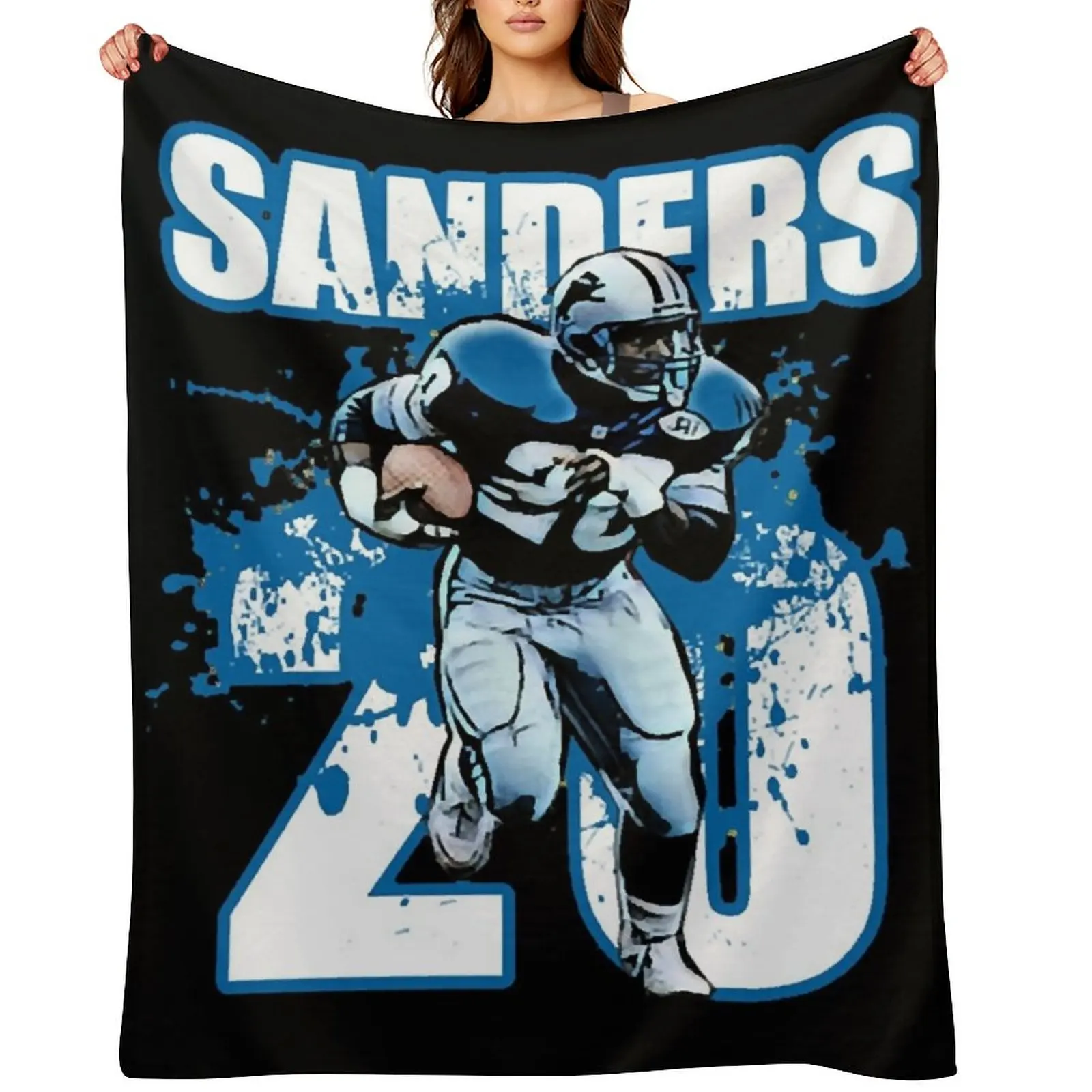 

Barry Sanders 20 Throw Blanket heavy to sleep Camping Flannel Fabric halloween Blankets