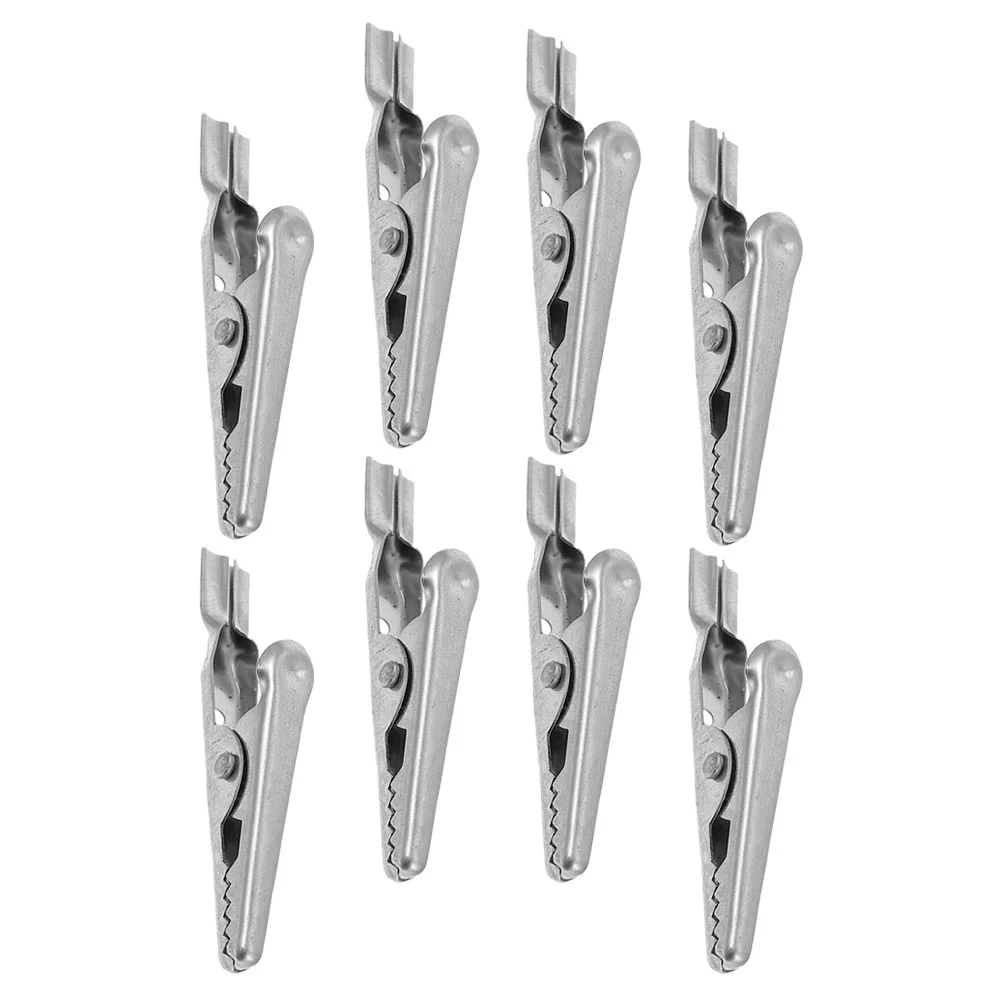 

8 Pcs Stainless Steel Alligator Clip Electrical Electronic Wire Mini Clips for Crafts 304 Test Leads