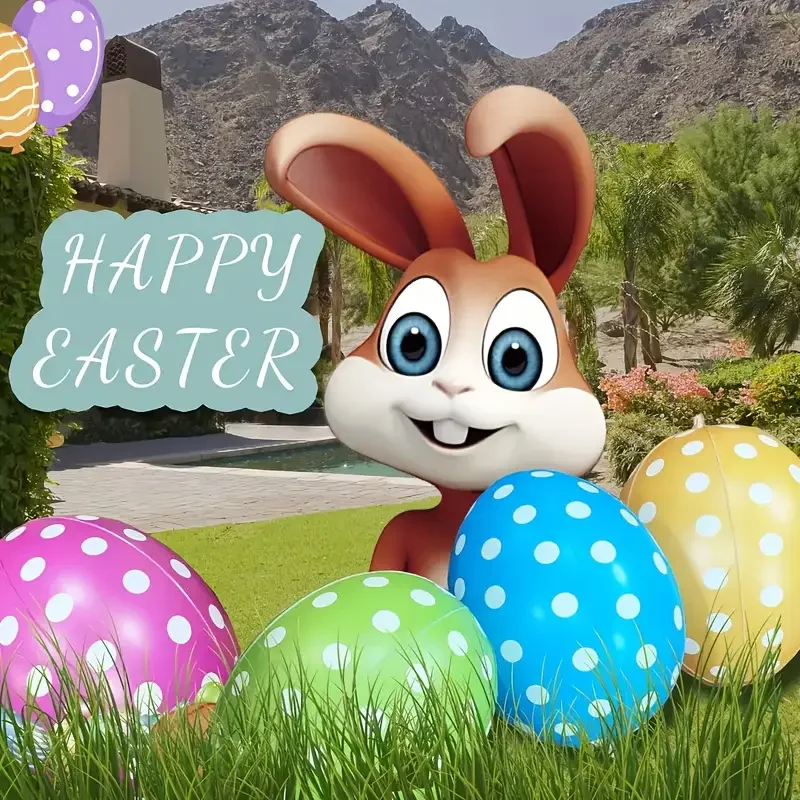 20 inch inflatable Easter egg decoration - the key to joyful festivals, colorful Easter egg decorations for courtyards, lawns, g