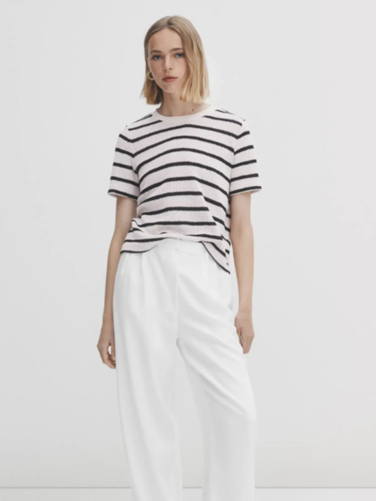 편안한 코튼 라운드 네 텍스처 티셔츠 조끼 버전 여성 캐주얼 출퇴근 탑 여름 신상품 MD2023