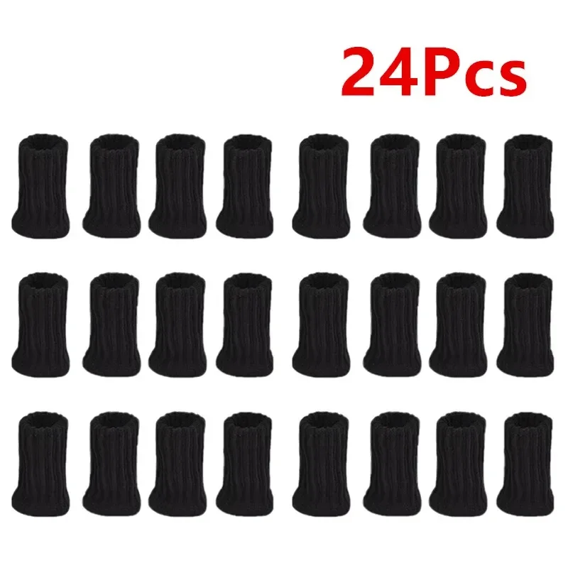 24pcs Knitted Furniture Feet Socks Chair Legs Floor Protectors Chair Legs Socks Covers Furniture Caps Protectors for Dresser