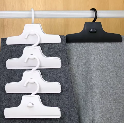 Widen Closet Clothes Organizer No Trace Clothespins Clothes Pegs Rotatable Stackable Non-marking Pants Drying Clothes Hangers