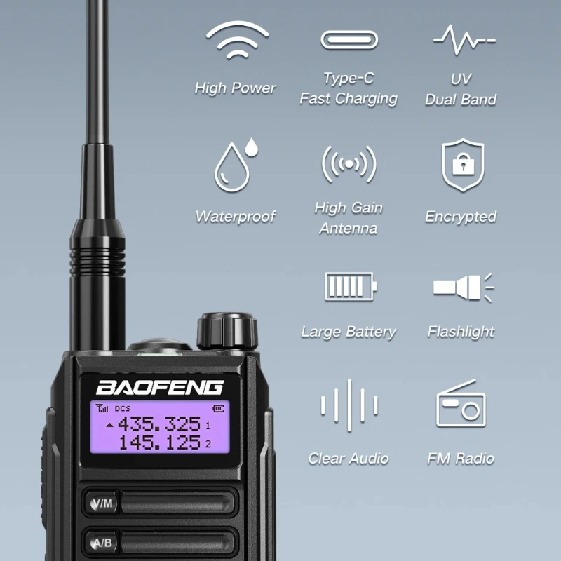 Baofeng UV16 dual band VHF UHF IP54 waterproof professional portable walkie talkie UV-16 two-way radio shortwave radio