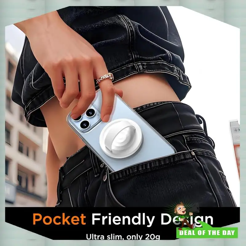 24-Hour Delivery Upgraded Magnetic Phone Grip,For Magsafe, Silicone Comfy Removable Loop Grip, Phone Grip Finger Ring Holder