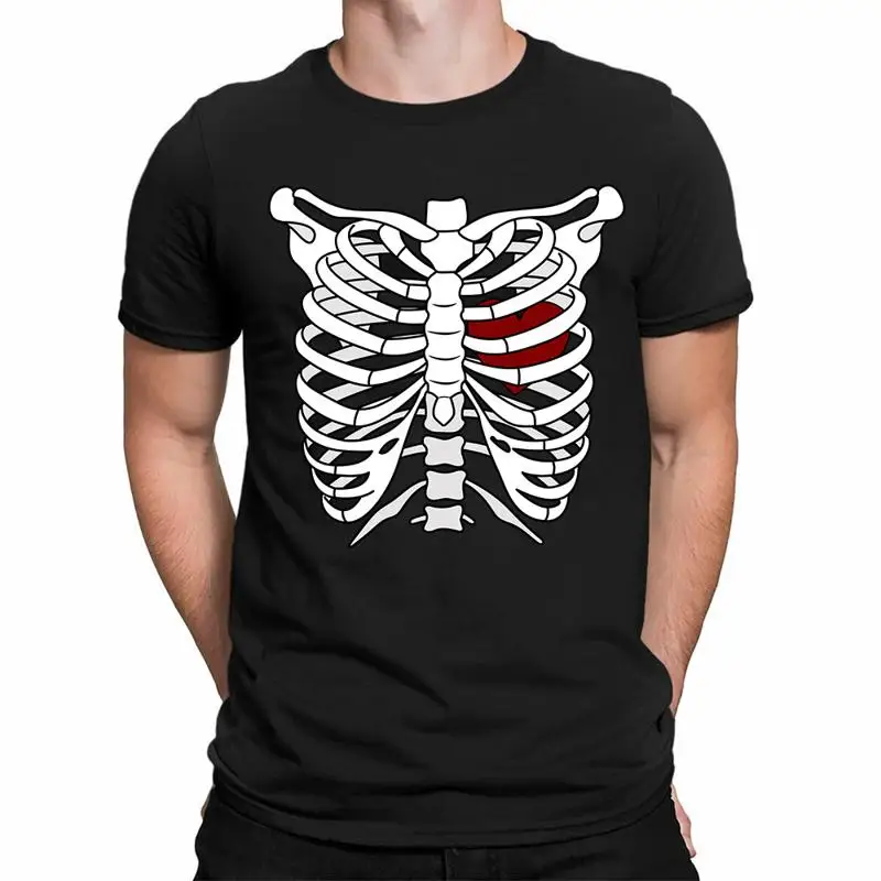 

Men s Skeleton Heart Ribcage Halloween Love Costume Idea Short Sleeve T Shirt