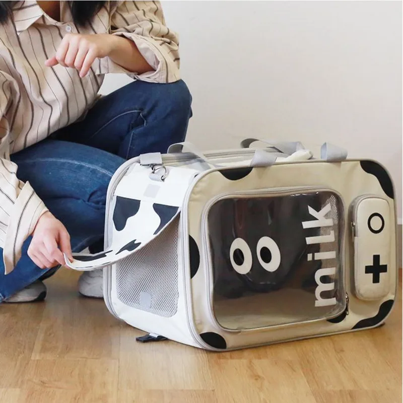 Breathable Puppy Carrier Pull Rod Box Pet Trolley Case Cat Travel Transport Bag Outing Portable Cat Cage Handbag Dog Backpack