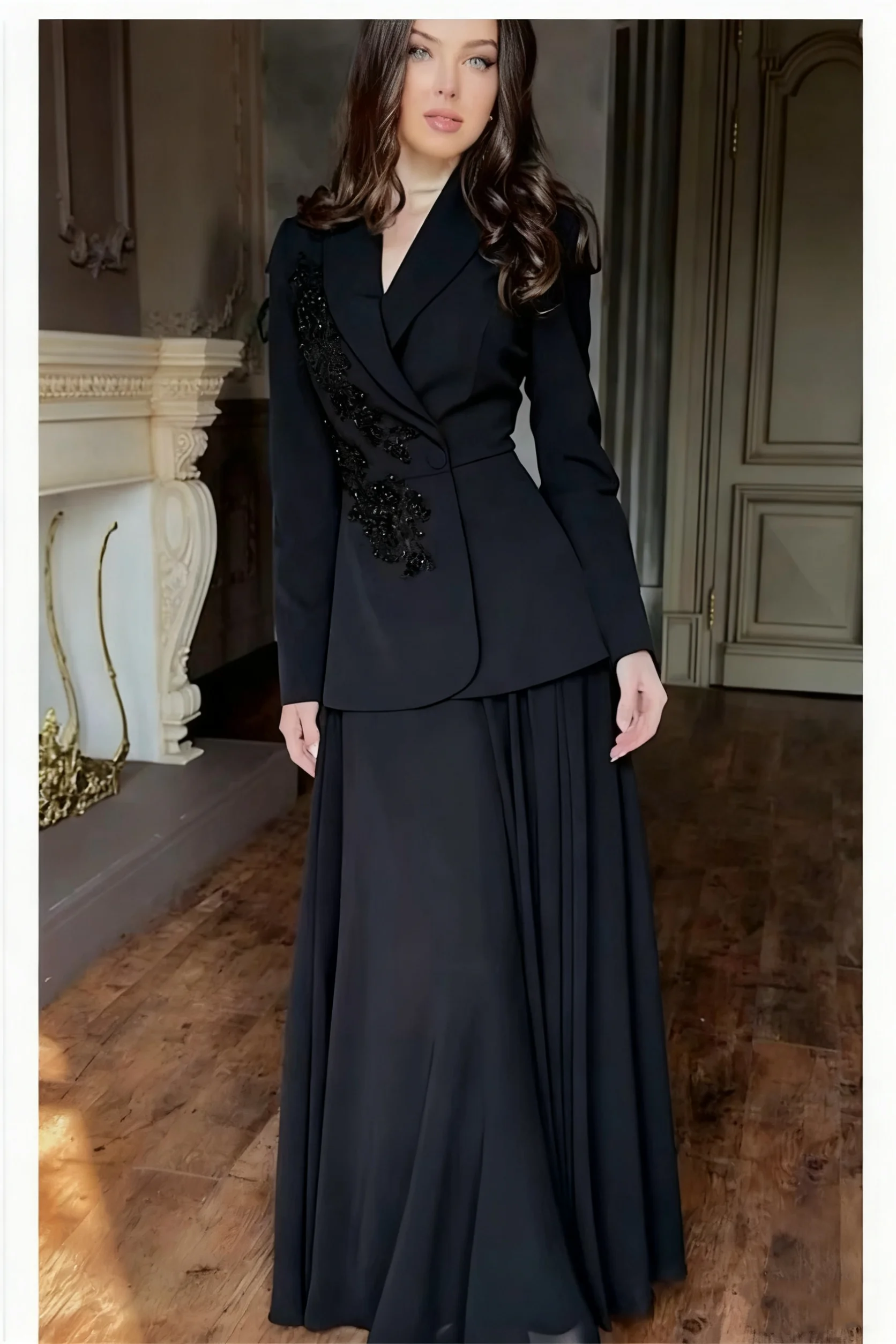 Veste Blazer en dentelle à paillettes pour femmes, ligne A, coupe cintrée, vêtements de cérémonie, pardessus personnalisé, tenue de soirée