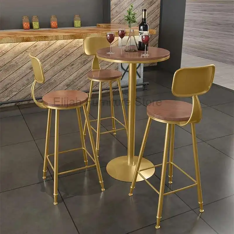 طاولة بار صغيرة وكراسي مستديرة مربعة من الرخام وشرفة طاولة بار كاجوال منضدة حديدية أثاث منزلي #4