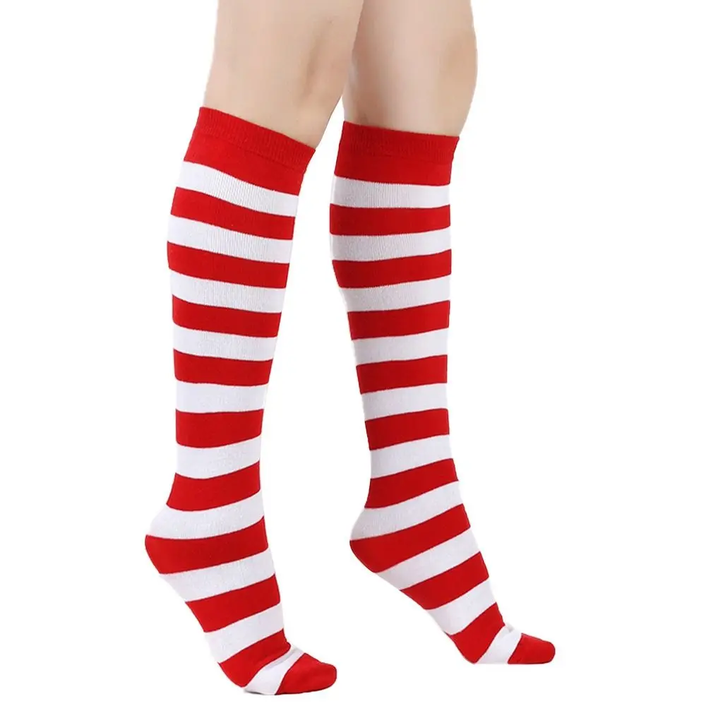 Fashion Accessory 9 Colors Striped Sock Knee High Black White Pink Mid-Tube Sock Warm Calf Sock Women Ladies