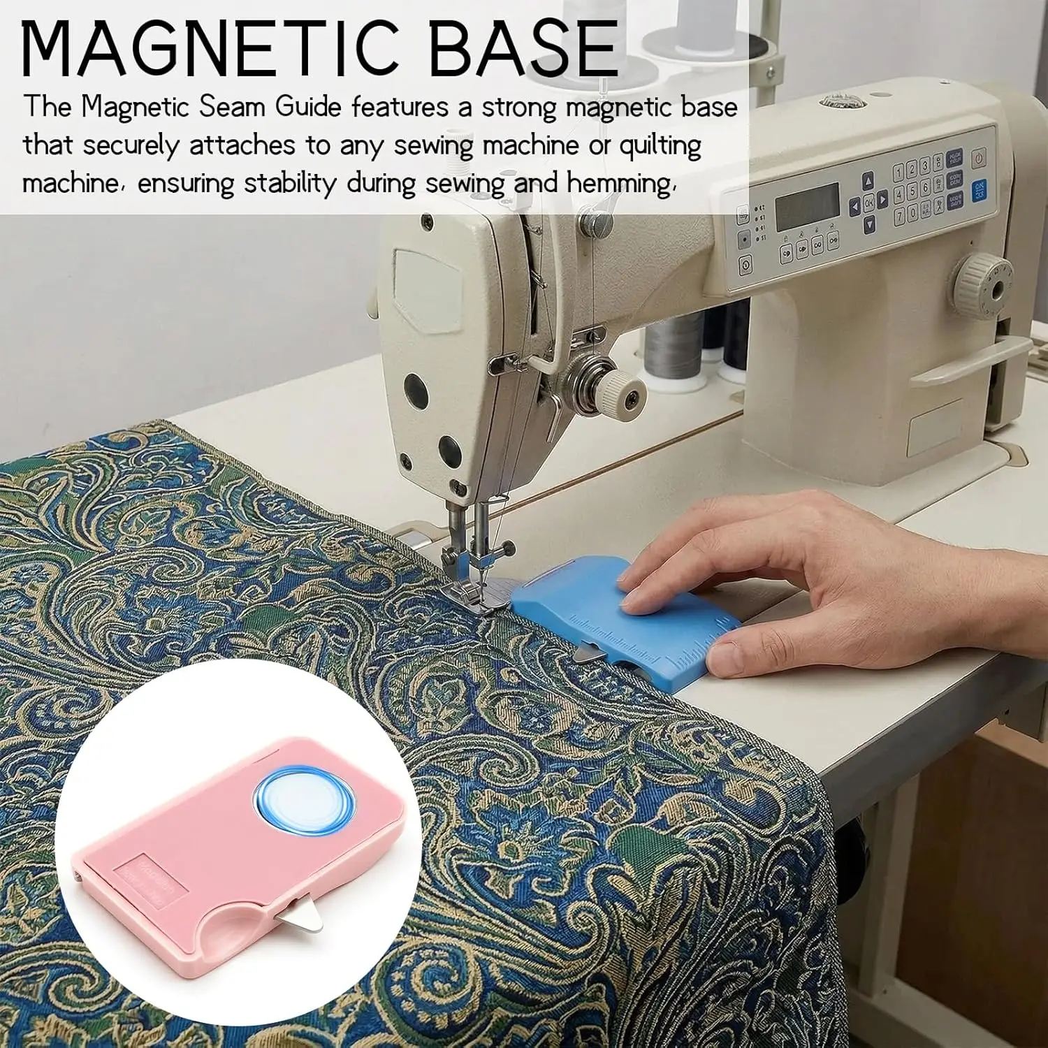 Verstellbare Magnetische Nähführung mit Eingebautem Nahttrenner und Messlineal, Anti-Krümmlungs-Positionierungswerkzeug, Großhandel