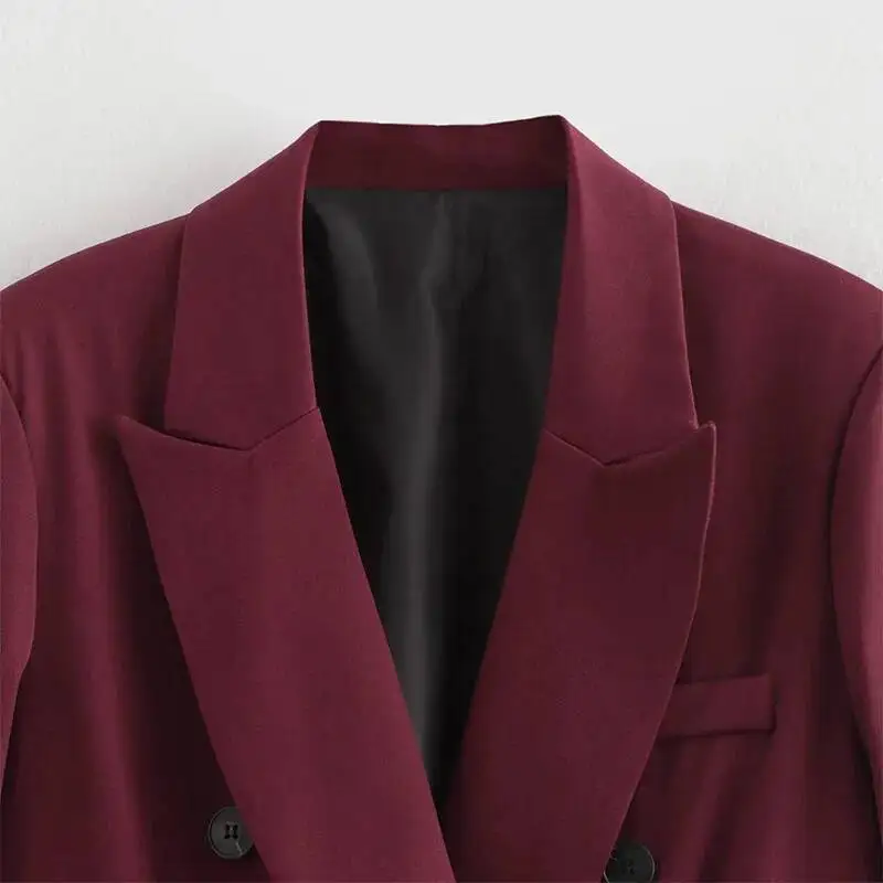 جديد بليزر نسائي للخريف والشتاء عتيق سترة بدلة مزدوجة الصدر للنساء موضة ملابس الشارع الشهير معطف كلاسيكي