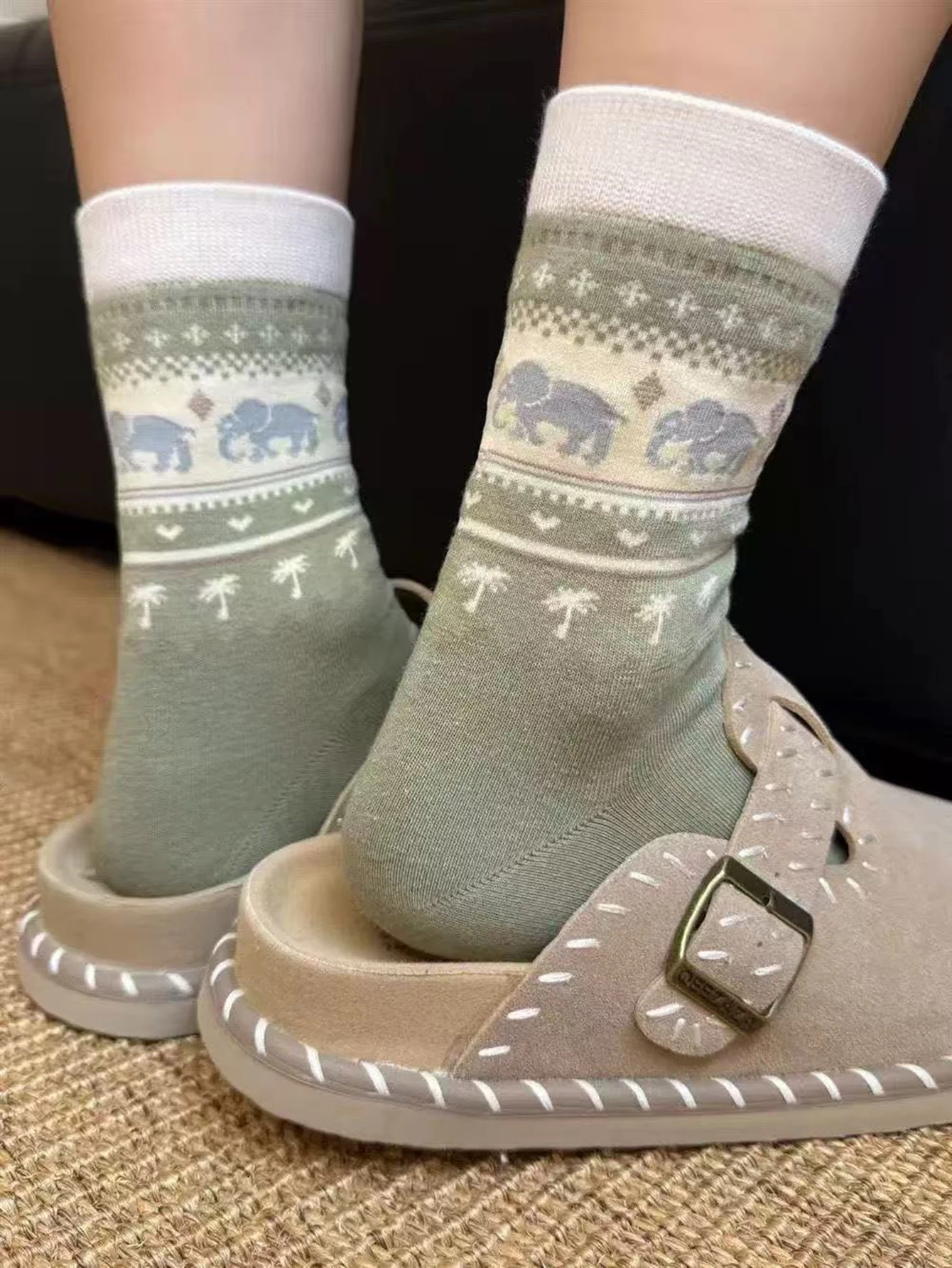 

1/4 пары осенне-зимних женских теплых носков средней длины, милые носки с героями мультфильмов «Анима», дышащие толстые теплые зимние носки